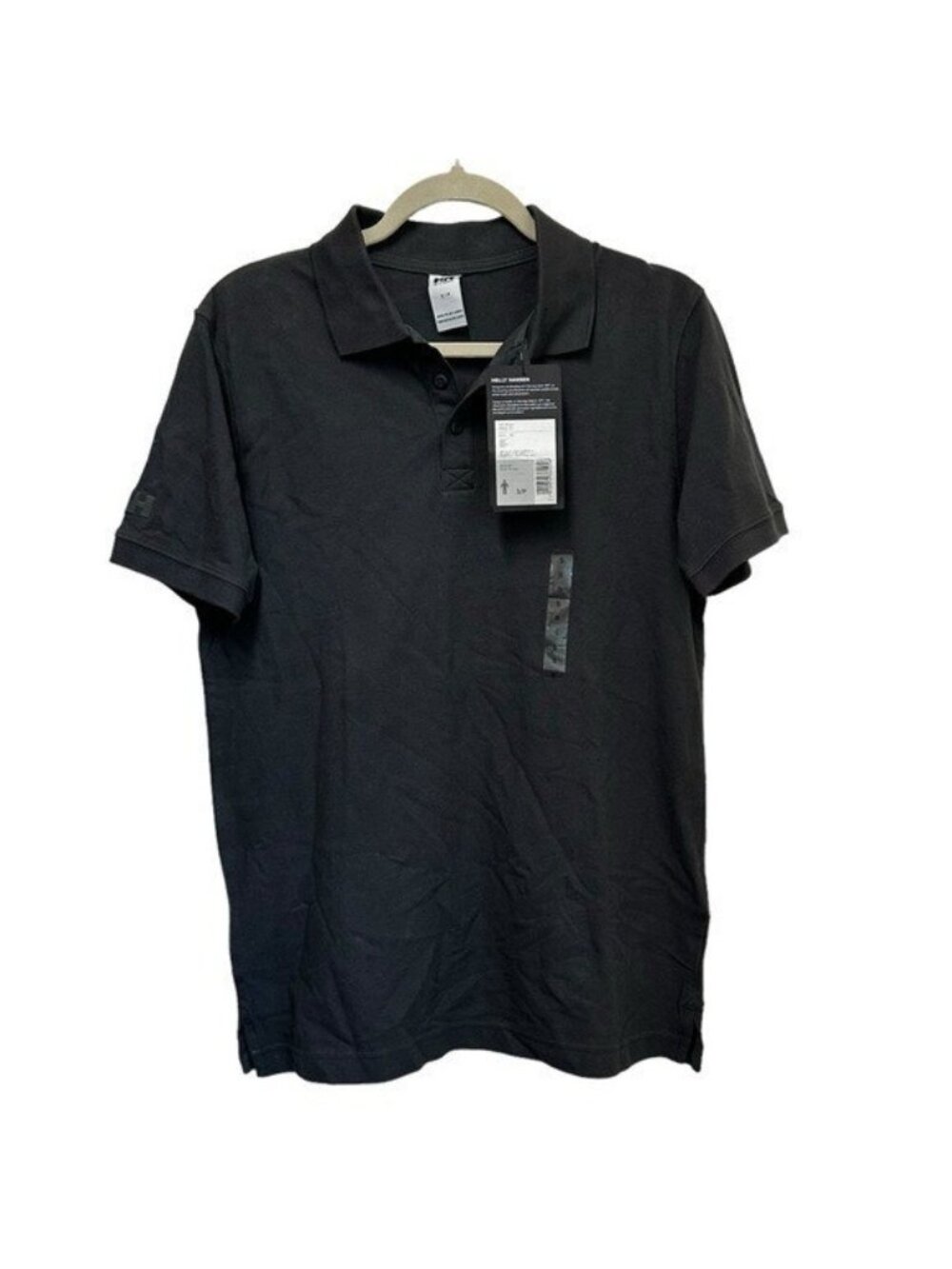 Helly Hansen Men's S HH Logo Crew Polo Golf Shirt NWT Ebony 100% Cotton 54316
